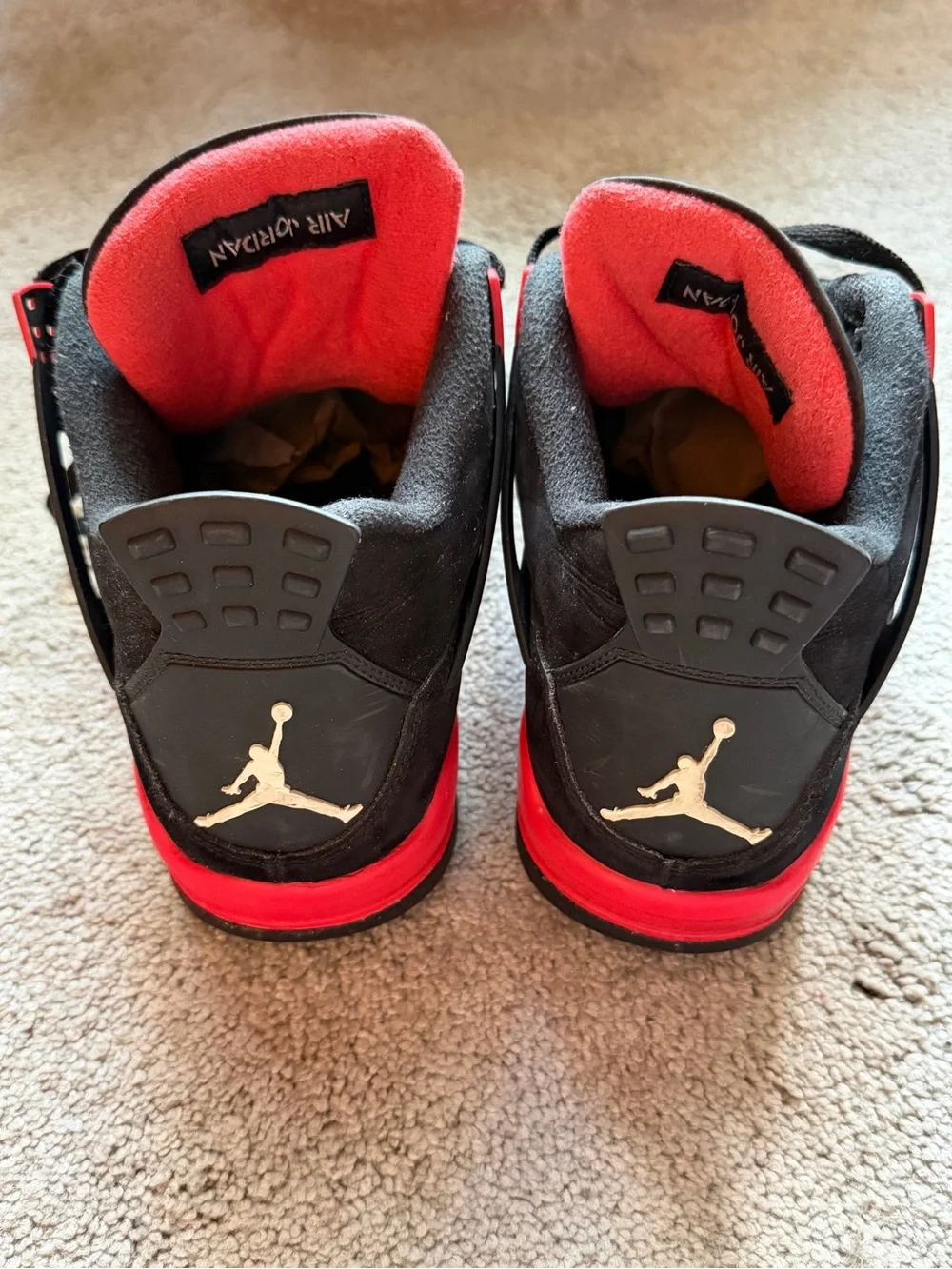 Jordan Men’s Black and Red Athletic Sneakers-Size 11